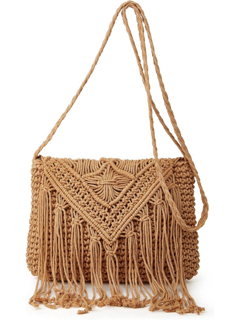 Crossbody Purse For Women Cute Macrame Hobo Satchel Bags Knit Summer Beach Bag T